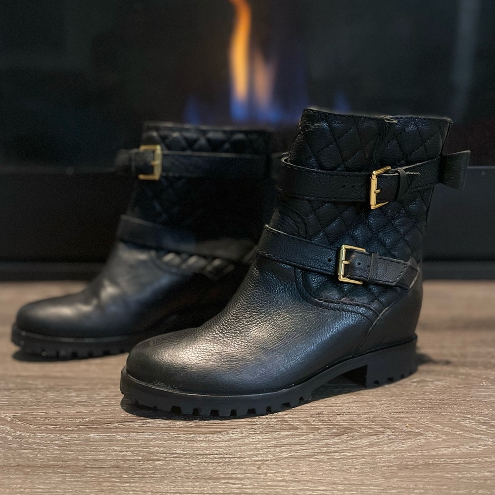Kate spade leather combat boots. Brand new, never worn
